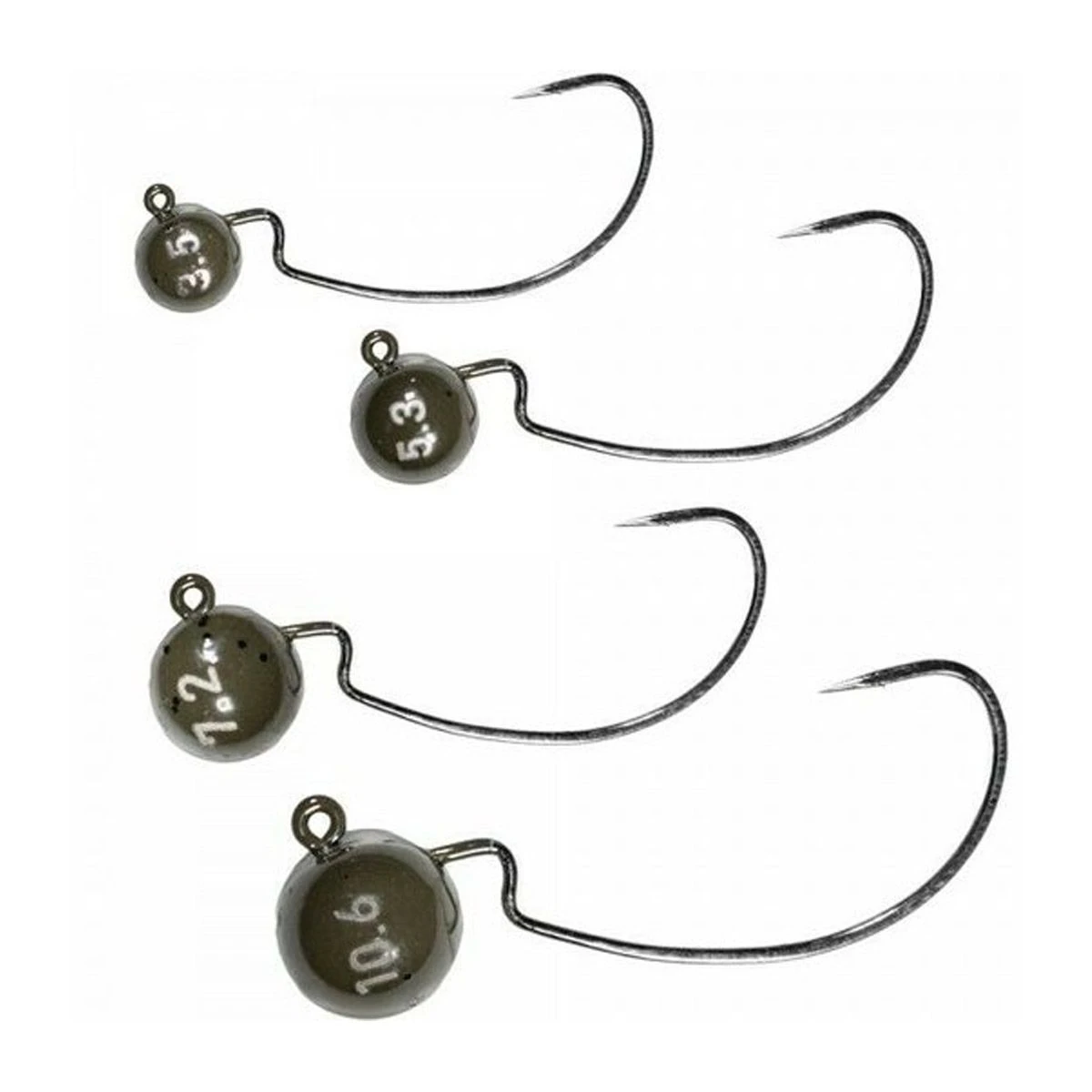 LMAB Tungsten Offset Jig Green Pumpkin Size 3/0 3 LMAB Tungsten Offset Jig Green Pumpkin Size 3/0