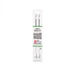 Korda Basix Hair Rigs Wide Gape Barbed Size 8