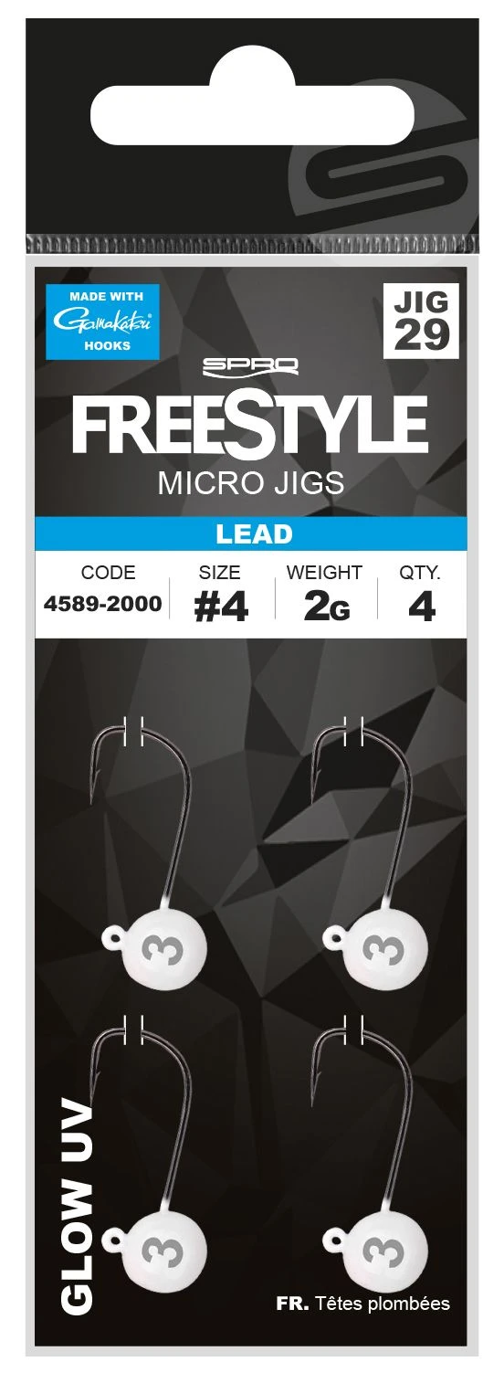 Spro Freestyle Micro Jig Glow White JIG 29 5g #2 (4stuks) 4 Spro Freestyle Micro Jig Glow White JIG 29 5g #2 (4stuks) - Afbeelding 2