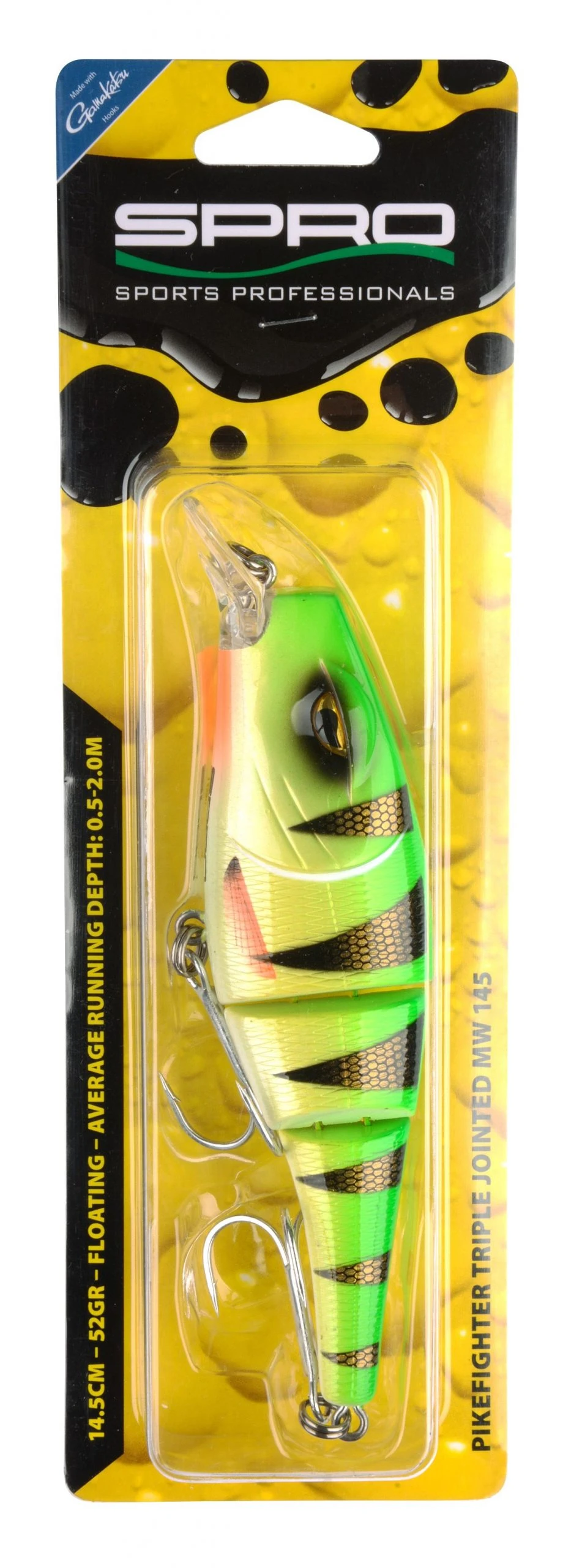 Spro PikeFighter Triple Jointed 145 MW , UV Firetiger 4 Spro PikeFighter Triple Jointed 145 MW , UV Firetiger - Afbeelding 2