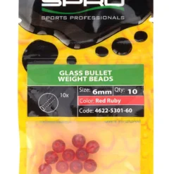 Spro Round Smooth Glass Beads 8mm Red Ruby