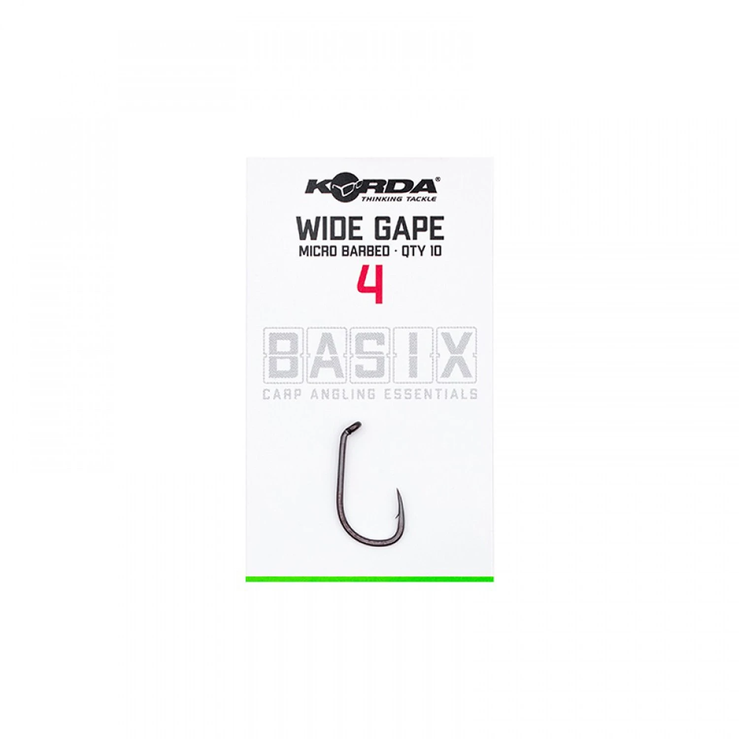 Korda Basix Wide Gape Size 4 Barbed 3 Korda Basix Wide Gape Size 4 Barbed
