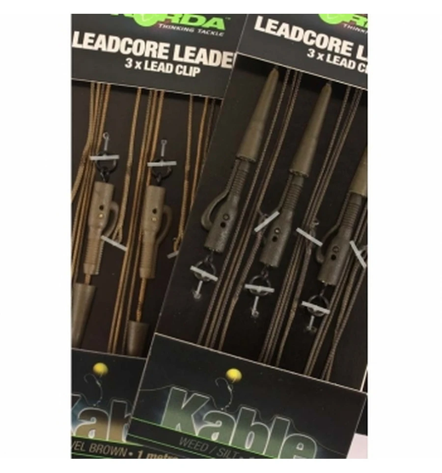 Korda Leadcore Leaders Hybrid Lead Clip Gravel Brown 3 Stuks 3 Korda Leadcore Leaders Hybrid Lead Clip Gravel Brown 3 Stuks