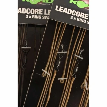 Korda Leadcore Leaders Ring Swivel Gravel Brown 3 Stuks 3 Korda Leadcore Leaders Ring Swivel Gravel Brown 3 Stuks