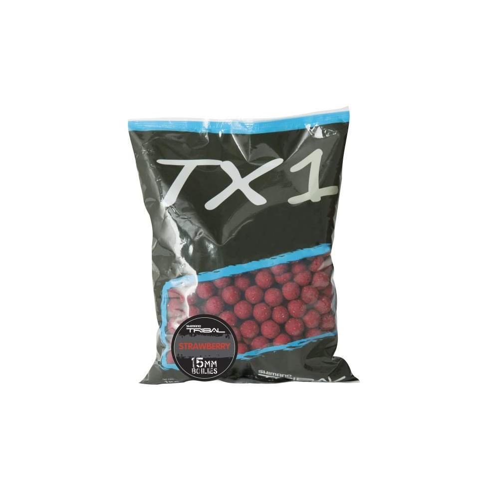 Shimano Tribal TX1 Strawberry Boilies 15mm 1kg 3 Shimano Tribal TX1 Strawberry Boilies 15mm 1kg