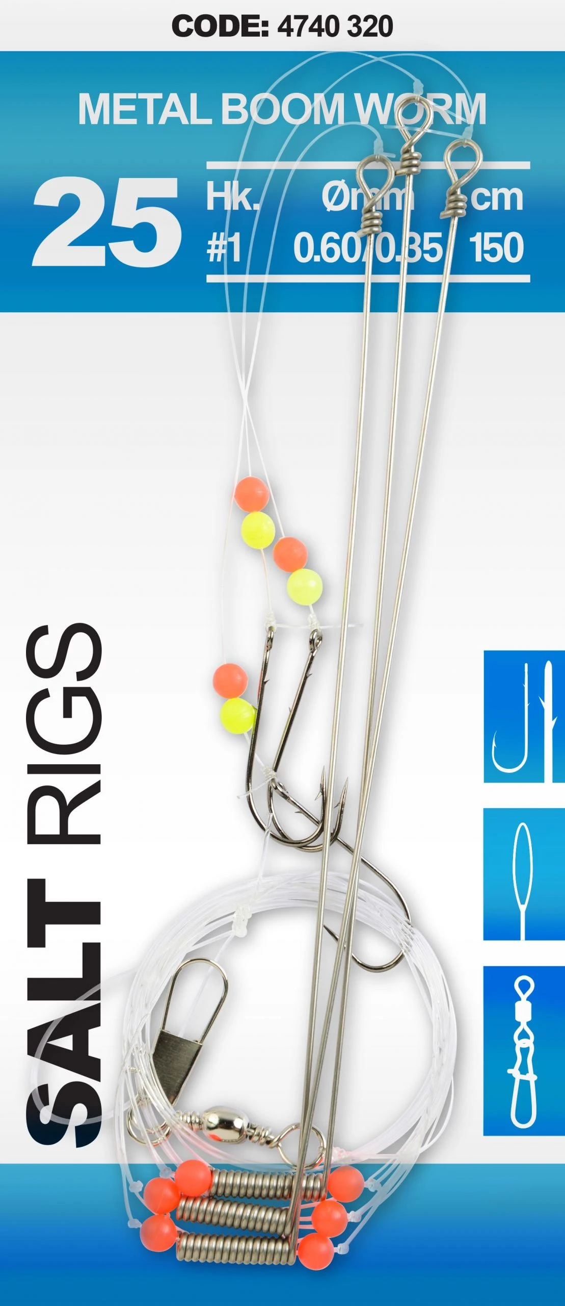 Spro 25 Salt Rig Metal Boom Worm #2 3 Spro 25 Salt Rig Metal Boom Worm #2